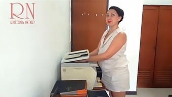 Sexy Secretary Regina Noir'S Office Upskirt And Pussy Play Caught On Security Camera