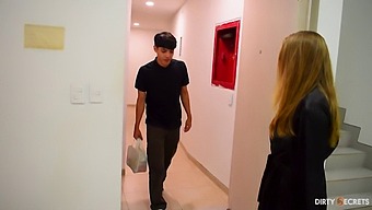 Blonde Milf Gets Her Ass Fucked By A Student After A Relaxing Massage.