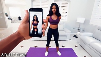 Step-Brother Surprises Lacey London In Ripped Yoga Pants And Fills Them With Cum