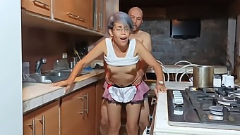 Intimate Encounter With Stepmom In The Kitchen Under Daddy'S Watchful Eye