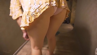 A Naughty Housewife Flashes Her Upskirt While Cleaning