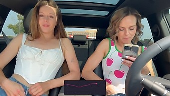 Nadia Foxx And Serenity Cox'S Outdoor Self-Pleasure With Lush Vibrators Ends Up In A Drive-Thru Climax